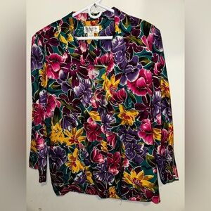 Christian Dior 1970s Multicolor  color Floral blazer